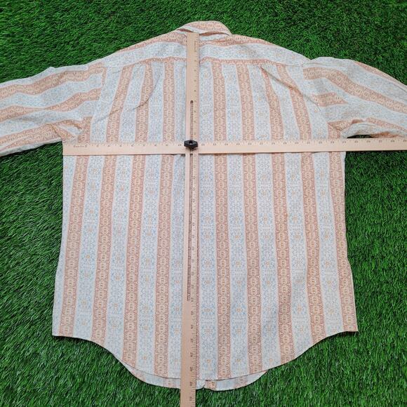 Vintage 70s Grants Mens Disco Shirt Mens L Funky Geometric Print USA - Picture 6 of 11